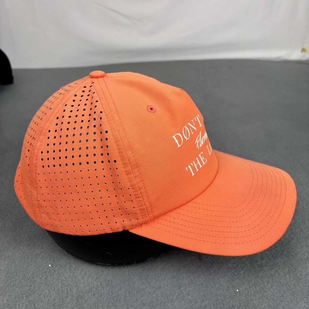 Flomotion Hat Cap Snap Back Orange Perforated Don't Feed The Locals Mens Slogan - Picture 5 of 9